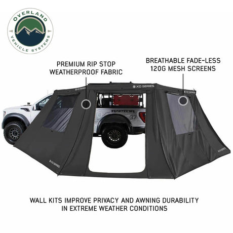 XD Nomadic 180 LTE Awning Walls - Black Fabric and Trim - Universal - image 2