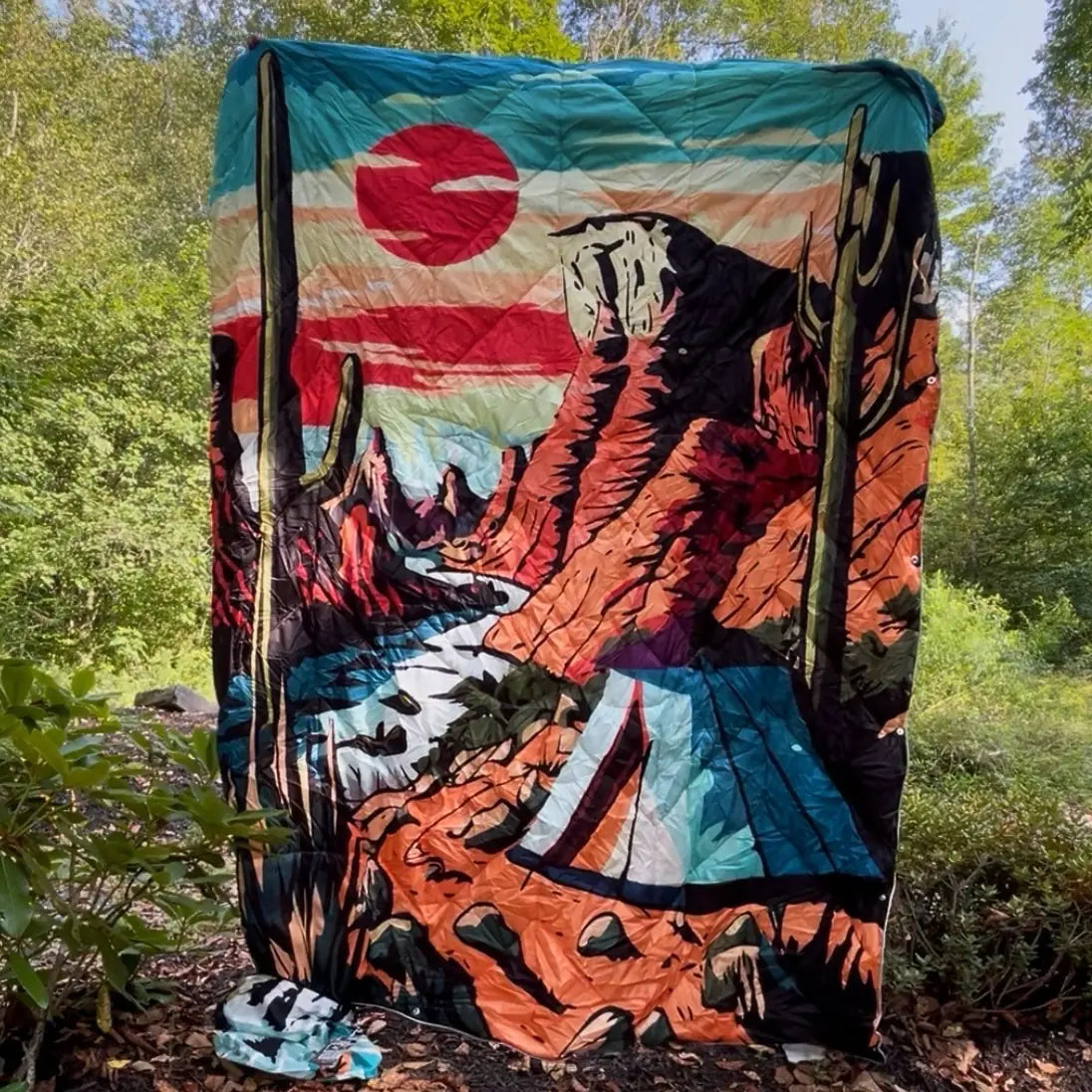 Reversible Packable Blanket + Poncho- Campout