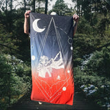 Adventure Towel Beach Size L with Pouch- Fire