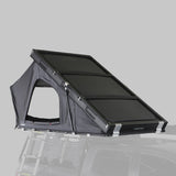 iKamper BDV Duo low profile wedge rooftop tent open on truck