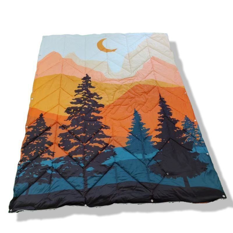 Reversible Packable Blanket + Poncho- Nature