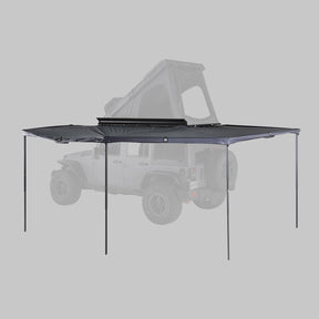 iKamper ExoShell 270 Awning fully open with support legs