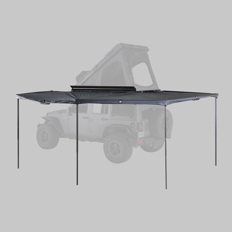 iKamper ExoShell 270 Awning fully open with support legs