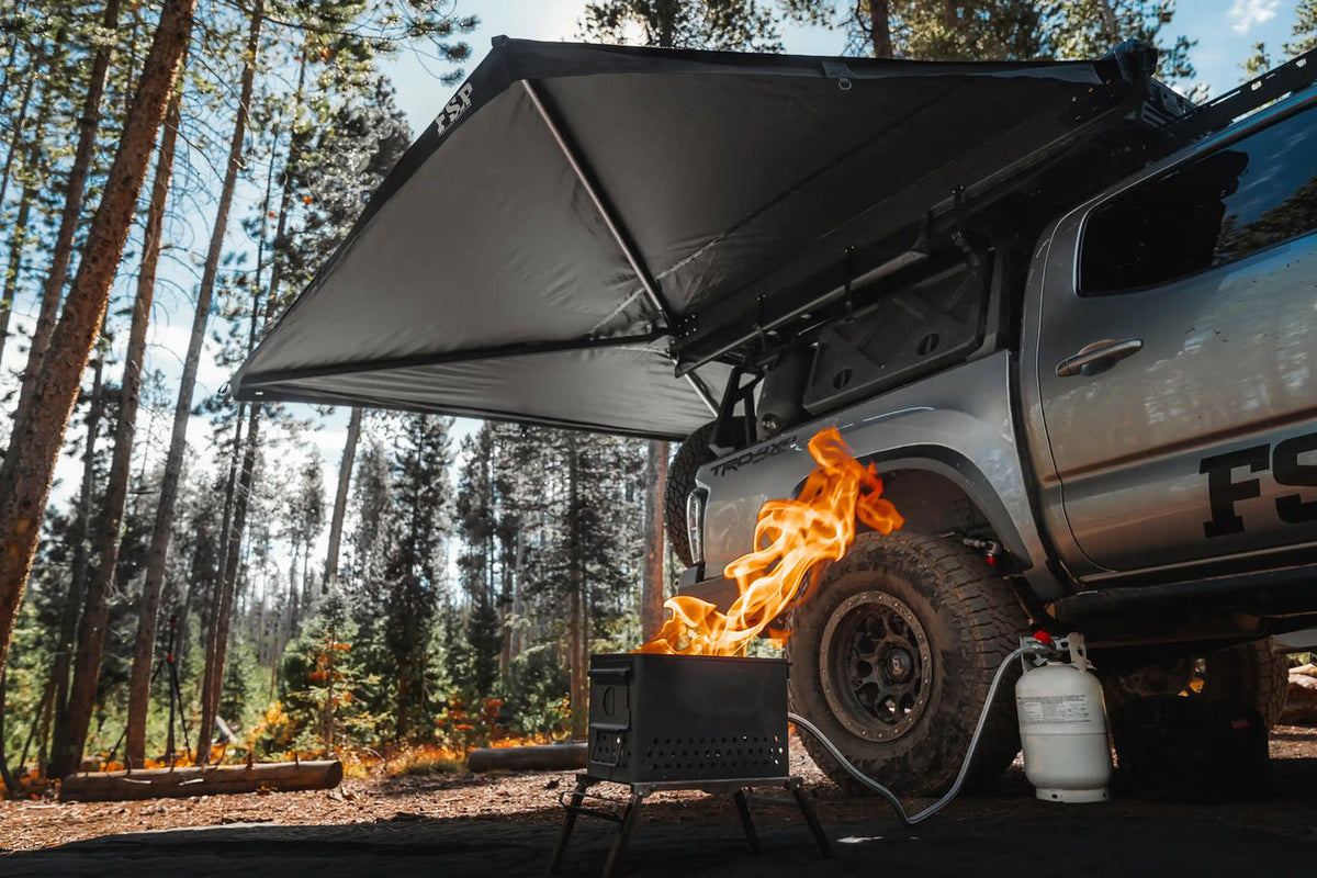 Free Spirit Recreation FSR 270 Awning V2 on Toyota Tacoma overland truck