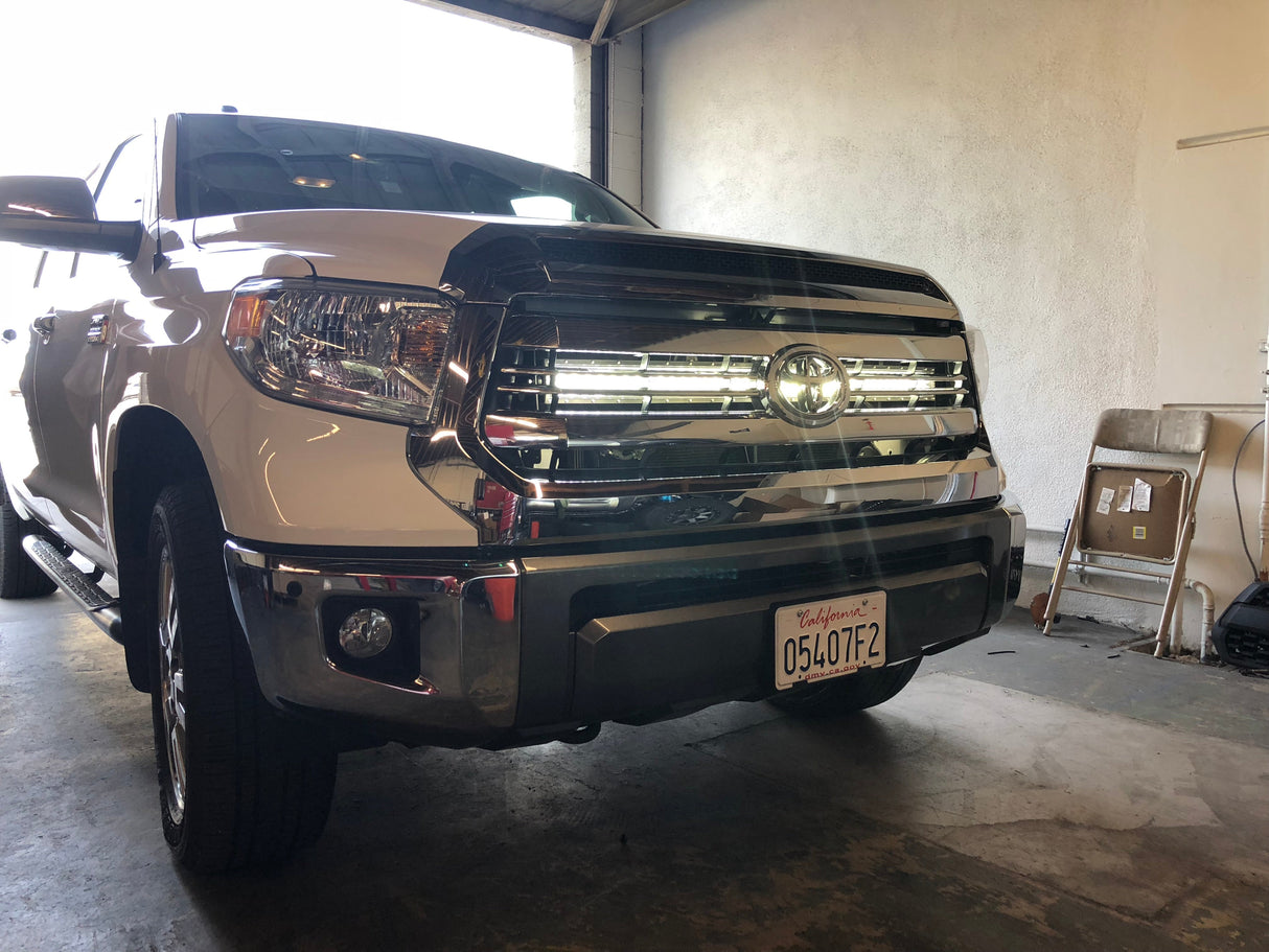 2014-2020 Toyota Tundra 42" Curved LED Light Bar Hidden Grille Combo - Cali Raised LED