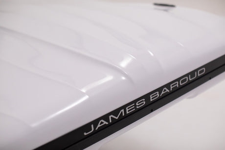 James Baroud Odyssey white hard shell rooftop tent shell close up