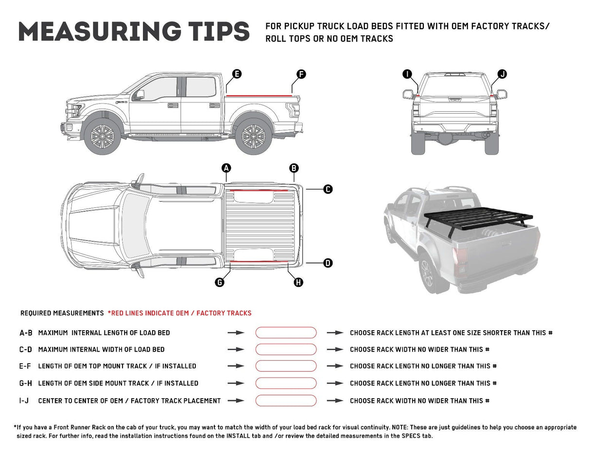Pickup Truck Slimline II Load Bed Rack Kit / 1165(W) x 1560(L)