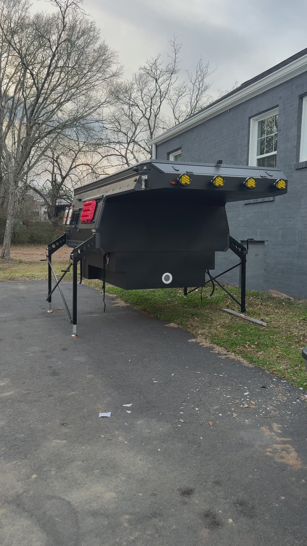 Aluminum pop up slide in overland truck campers