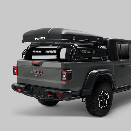 iKamper Skycamp 4.0 Duo closed hard shell rooftop tent on short bed truck