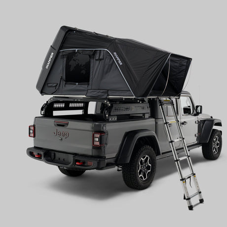 iKamper Skycamp 4.0 Duo hard shell rooftop tent side view on Jeep truck