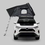 iKamper Skycamp 4.0 Trio front view open rooftop tent on overland SUV