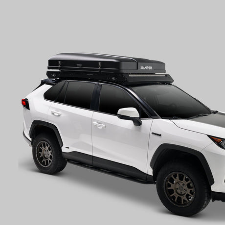 iKamper Skycamp 4.0 Trio low profile hard shell roof tent driving position