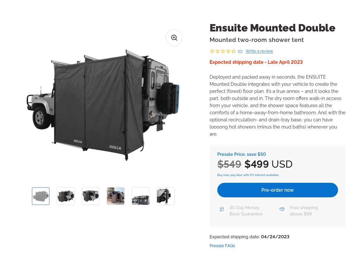 JOOLCA ENSUITE Instant bathroom Inca Overland Outfitters